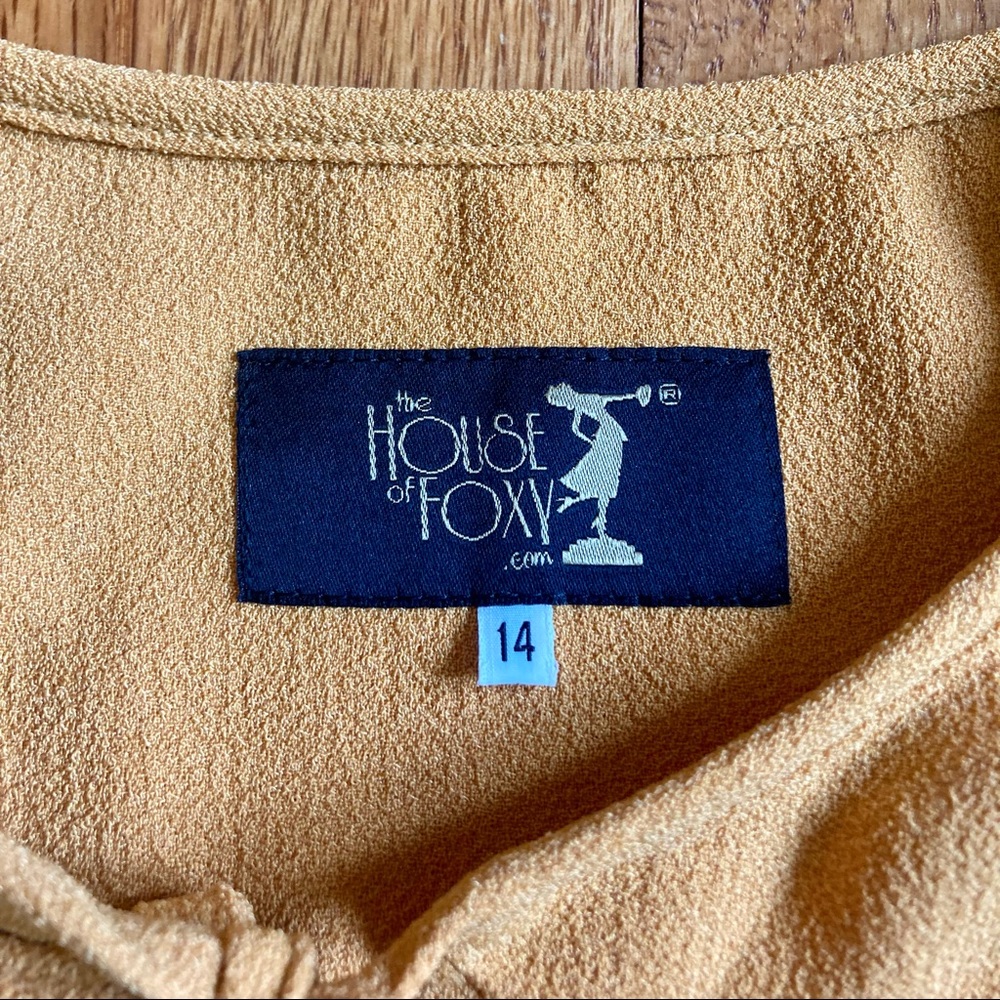 House of Foxy 40s Grable Tea Dress in Mustard - Picture 6 of 6